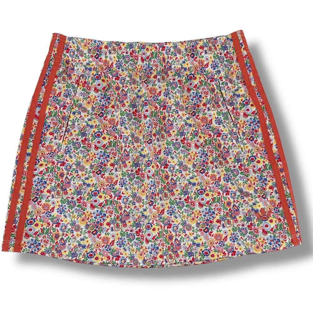 Adidas Liberty London Floral Print Mini Skirt Girls Size Large Pink Blue Purple